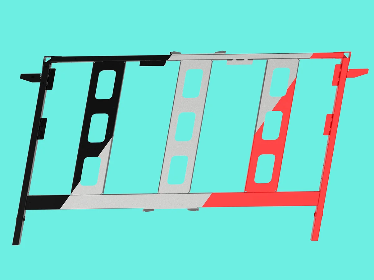 Frame edge with galvanising and powder coating